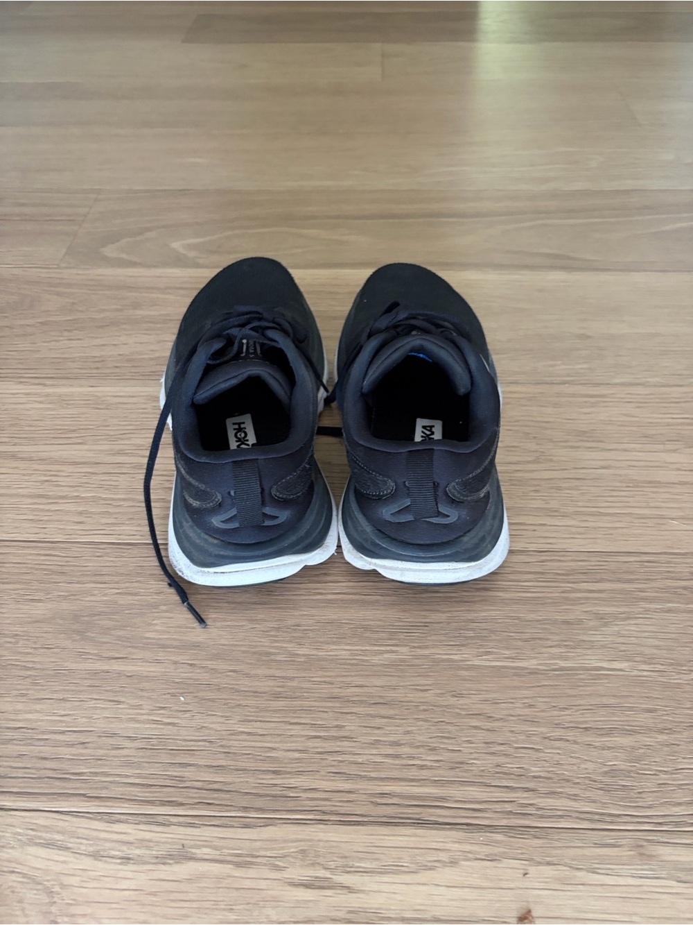 Hoka Men's Black and White Running Sneakers